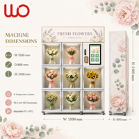 Distributeur automatique de fleurs fraîches réfrigéré avec casiers en verre indépendants pour une vente au détail 24h/24 et 7j/7 sans surveillance
