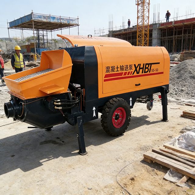China Price Secondary Structure HBT50 Small Stationary Machine Electric Spiral Concrete Pump for Sale