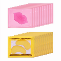Fabricant de masques pour les yeux en cristal doré à étiquette privée OEM, 12 pièces, masques hydrogel pour les lèvres et les yeux, hydratants, raffermissants, pour les poches sous les yeux et les cernes