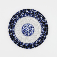 Vintage Blau-Weiß Porzellan Melamin Geschirr-Sets für Gehobene Heimküchen & Boutique-Café-Tische