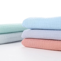 Tissu textile de maison léger et respirant, best-seller aux États-Unis, coton froissé, double couche, uni, teint, gaze, mousseline pour sacs et jouets