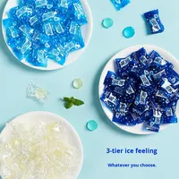 Bonbons durs Halal sans sucre, rafraîchissants en trois étapes, tendance menthe bleue, 150g, sac en gros, haleine fraîche intense