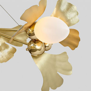 Lampu gantung langit-langit gantung bunga Laurel, lampu gantung untuk ruang tamu lampu gantung Flavia ruang tamu tempat lilin emas mewah modern - Product Image 6