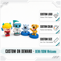 Statuette mascotte en PVC, figurine 3D de dessin animé (ours, chien), avec base personnalisable pour logo, pour souvenir d'entreprise et décoration de table à la maison