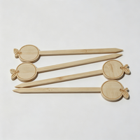 Piques à fruits en bambou aspect bois, directement de l'usine, pour décorer les cocktails et les aliments lors de buffets et de fêtes