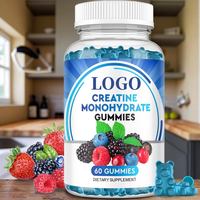 Gummies de créatine monohydrate OEM/ODM pour hommes et femmes adultes, supplément pré-entraînement à croquer avec vitamine B12 pour la croissance musculaire et la récupération