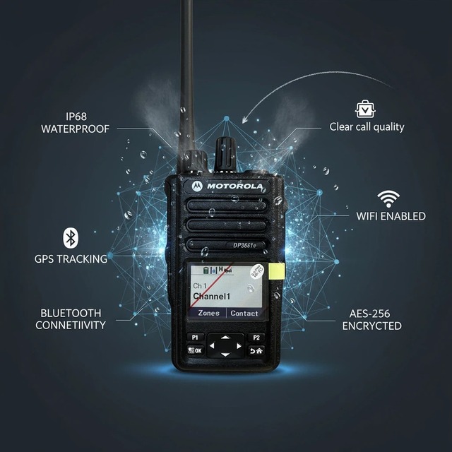 Motorola DP3661E DMR Digital Two-Way Radio UHF VHF IP68 GPS AES-256 Handheld Portable Walkie-Talkie Long Range 10km E8628I