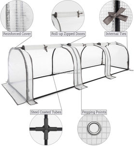 Mini Invernadero, Túnel de Cultivo Pequeño, Invernadero Tipo Campana, Túnel de Polietileno para Clima Frío, Invernadero de Jardín, Fácil de Montar, Moderno, Metálico, Plegable y Portátil - Product Image 4