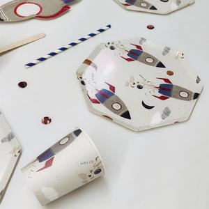 DAMAI Kids Birthday Dinnerware Astronaut Space Theme Paper <b>Disposable</b> <b>Tableware</b> Set Paper Plates Cups Napkins Party Decorations - Product Image 6