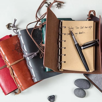Offre spéciale carnet de voyage A5 A6 vente en gros carnet de notes vintage en cuir avec logo personnalisé