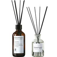 Diffuseurs de parfum en verre ambré de style INS de luxe avec bâtonnets en fibre noire, huile essentielle parfumée pour la décoration de la maison et des hôtels