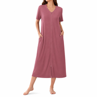 Robe de travail à col en V, fermeture éclair intégrale, manches courtes, longue, en fibre de polyester antibactérienne, couleur unie, pour personnel de salon de beauté, personnalisable