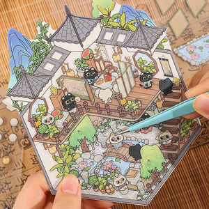 Phim hoạt hình phong cách trang trí Sticker dán dán <span class=keywords><strong>in</strong></span> Cảnh Phong cách cổ xưa - Product Image 6