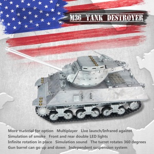 Bilancia elettrica 1/16 RC serbatoio in metallo M36 Jackson Tank Destroyer EP RC serbatoio di tiro a infrarossi funzione personalizzata - Product Image 5