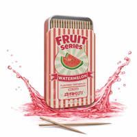 Cure-dents aromatisés pour une haleine fraîche longue durée et la prévention de la bouche sèche, saveur pastèque, en bois, pour arrêter de fumer