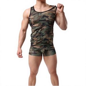 Camouflage <b>Men</b> Tank Quick Dry <b>Compression</b> Sleeveless Fitness <b>Vest</b> OEM Custom Logo - Product Image 2