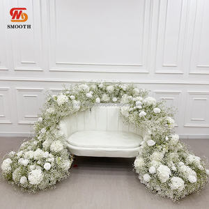 Camino de Mesa de Flores de Rosa Artificial Personalizado SMOOTH, Diseño Asimétrico Roto, Blanco, Opciones de Colores, Tamaño Personalizable - Product Image 6