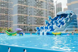 Grand <span class=keywords><strong>toboggan</strong></span> <span class=keywords><strong>gonflable</strong></span> de <span class=keywords><strong>piscine</strong></span> d'eau de vague de quatre voies de parc aquatique commercial extérieur d'éclaboussure avec les piscines <span class=keywords><strong>hors</strong></span> <span class=keywords><strong>sol</strong></span> - Product Image 3