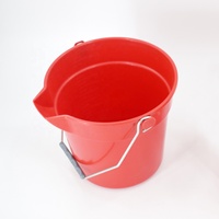 Hve-dty Bucket 10Qt panel merah untuk pembersih profesional/pembersih Janitorial