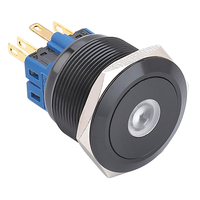 ONPOW 25mm black surface Spot lighted vandal proof push button switch(GQ25-11D/12V/A) (Dia. 25mm)(CE,CCC,ROHS,REECH)