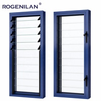 Ventanas de Aluminio para Exterior Personalizadas de Fábrica ROGENILAN, Ventanas con Persianas Manuales de Doble Vidrio Templado y Mosquitera