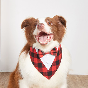 Esmoquin Formal para perros, <span class=keywords><strong>Collar</strong></span> de Bandana para mascotas de boda con pajarita, pajarita ajustable para mascotas, <span class=keywords><strong>Collar</strong></span> de Navidad, Bandana para perros grandes - Product Image 4