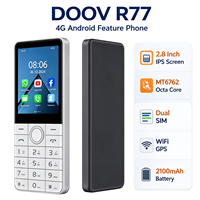 DOOV R77 Perangkat Android 4G Dual SIM Layar IPS 2,8 Inci Android 13 Tanpa Kamera 2100mAh Proyek Pelajar Dukungan Perangkat Lunak OEM