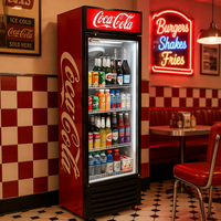 Vitrine Réfrigérée Commerciale pour Cola avec Refroidissement par Air, 1 Porte, 5 Étagères, Verrouillable, LOGO Personnalisable
