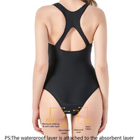 Maillot de bain menstruel une pièce personnalisé 4 couches anti-fuite pour femme avec doublure étendue, maillot de bain sportif – Fabricant