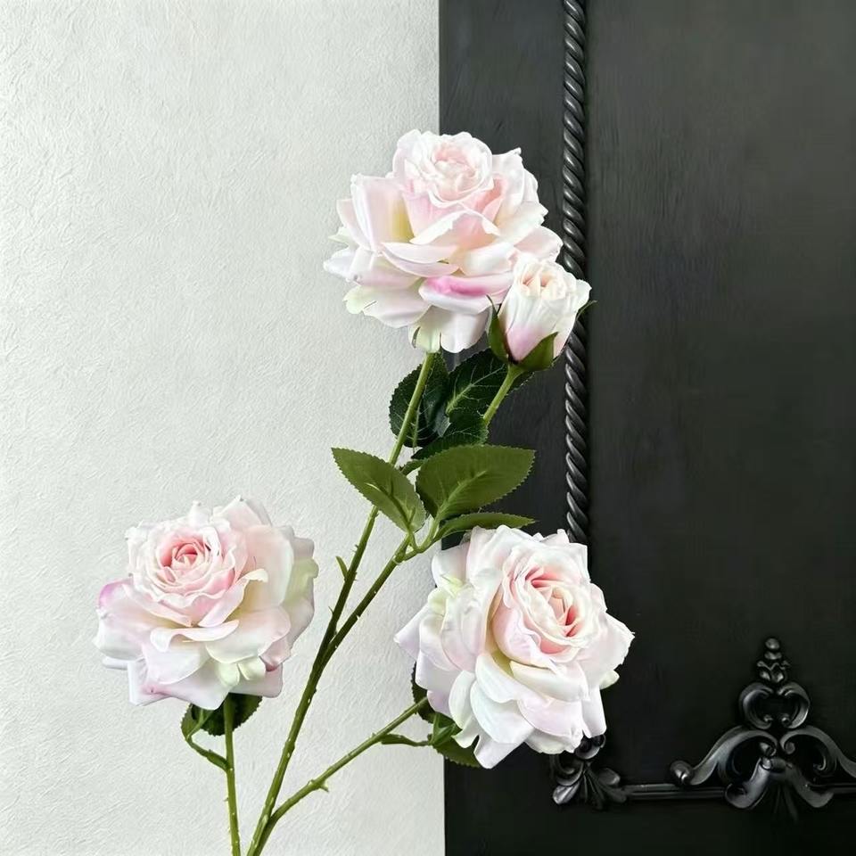 Premium 4 Heads Rose Artificial Flower Wedding Scene Decor Floral ...