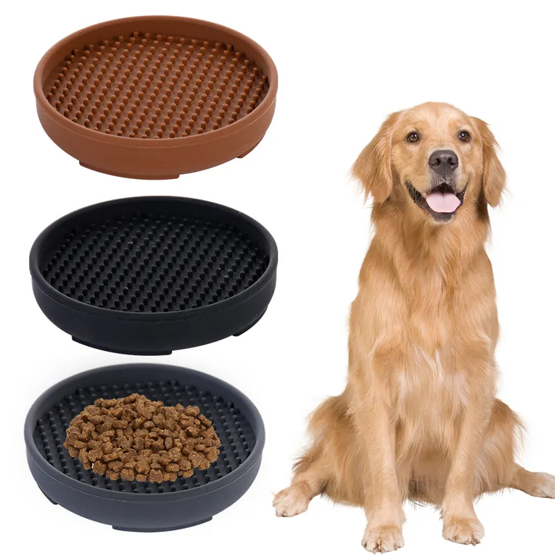 Lambendo Mat para cães e gatos à venda 3 cores Dog Peanut Butter Lamber Pads Mats para o tédio Redutor Atacado Small Pet Food Bowl