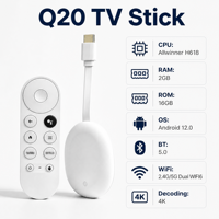 Q20 Stick H618 Android 12 2GB 16GB 4K Double WIFI6 BT 5.0 Compact Lemon GTV ATV AOSP OEM ODM 1 pièce MOQ Logo DIY App Push TV