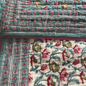 Premium Quality Indian Vintage <b>Kantha</b> Work Quilt Hand Stitched Cotton Printed Pattern for Bedspread <b>Throws</b>/Gudari/Blankets - Product Image 1