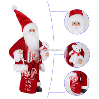 SOTE Haute Qualité Père Noël 18 Pouces Rouge En Peluche Transportant Cadeau Bonbons Sac Debout Intérieur Décorations De Noël