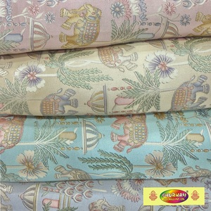 Tela Jacquard de Poliéster con Estampado de Elefantes y Motivos Tropicales de 58 Pulgadas, la Más Vendida, para Prendas de Vestir - Product Image 1
