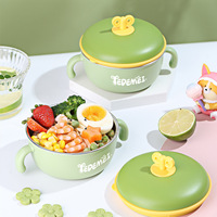 Bol de nourriture pour bébé en acier inoxydable 304, récipient de nourriture de stockage de légumes et de fruits, boîte à lunch pour enfants à motif personnalisé de salade