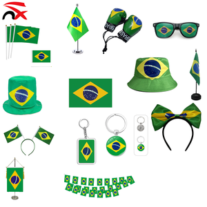 Hannuo 2026 Popolare Set di Bandiere Brasiliane per Tifosi di Calcio, Portachiavi, Occhiali da Sole, Cappello da Festa, Bandierina per Promozione - Product Image 1