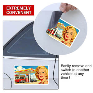 สติกเกอร์แม่เหล็กสะท้อนแสงเตือนความปลอดภัยลายสาวเรโทรสุดฮอต สติกเกอร์ติดรถยนต์ - Product Image 3