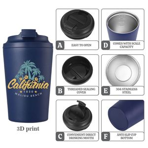 Gobelet isotherme personnalisé en acier inoxydable à double paroi de 12 oz pour enfants, avec couvercle anti-fuite, cadeaux d'affaires, sans BPA - Product Image 2