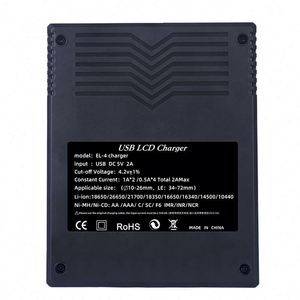 Cargador de batería LCD USB multifuncional Puerto tipo C Cargador rápido de 4 ranuras para baterías de iones de litio y Ni-MH Cargador 18650 AAA AA - Product Image 5