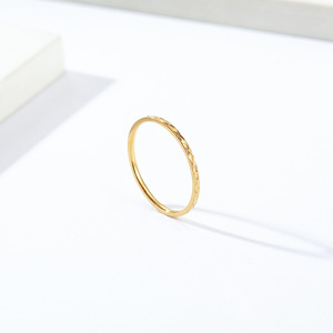 Simple Geometric Titanium Steel <b>Ring</b> 1mm For Women Wedding Jewelry Steel Color - Product Image 2