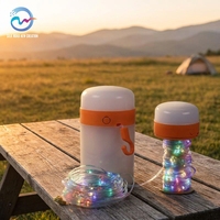 Guirlande lumineuse de Noël extérieure étanche RGB rechargeable avec batterie externe, lumière d'ambiance LED pour camping et décoration de maison/fêtes