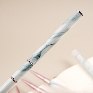 Pinceau double embout en métal or rose pour nail art, poils en nylon, stylo de dessin pour gel UV - Product Image 4