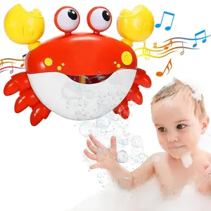 Eco-friendly crab bubble maker bath toy electric blow bubble machine bathtub shower toy for toddlers 2024 new arrival with music