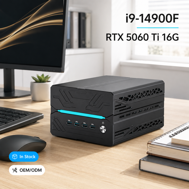 Mini Gaming PC Intel I9-14900F RTX 5060 Ti 16G DDR5 96GB Compact Desktop PC With PCIe 4.0 SSD and 1 HDMI 3 DP for Esports Rooms