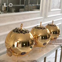 Promotion Chaude Matériel de Restauration Chauffe-Plats Buffet Luxe Plat de Présentation Chafing Dish Luxe Royal Doré Chafing Dish avec Couvercle en Verre