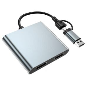 <span class=keywords><strong>Hub</strong></span> USB Type C vers <span class=keywords><strong>double</strong></span> <span class=keywords><strong>HDMI</strong></span> 4 en 1, 4K, multi-écrans, extension du mode miroir pour téléphone, tablette, ordinateur portable - Product Image 5
