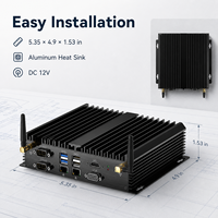 PC Industrial Linux Intel I7-1165G7, Mini PC Industrial Integrado sin Ventilador con 6 COM, DDR4 32GB, Salida HDMI VGA