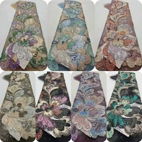 Nouveau Tissu en Dentelle Brodé Tissé Uni Scintillant à Paillettes Respirant Écologique 100% Polyester Léger Luxueux Perlé