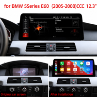 12.3 inci IPS Android 14 Car Stereo Mirror Link Amplifier Hands-Free 8GB Built-in GPS DSP CarPlay FM untuk BMW Seri 5/3 E60/E61